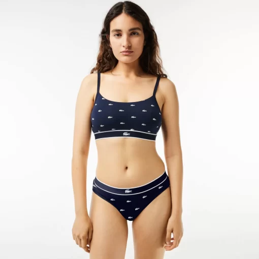 Lacoste Unterwäsche & Loungewear>Bandeau-Bralette Mit Mini Croc Navy Blau / Weis 525