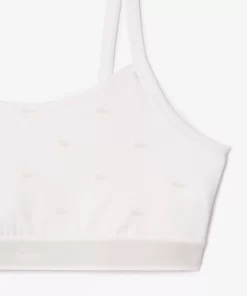 Lacoste Unterwäsche & Loungewear>Bandeau-Bralette Mit Mini Croc Weis / Blau Iku