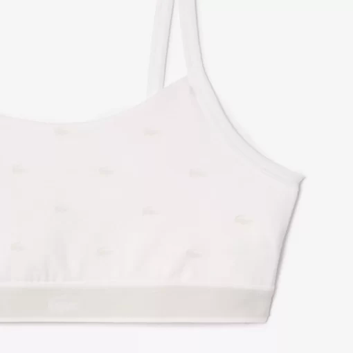 Lacoste Unterwäsche & Loungewear>Bandeau-Bralette Mit Mini Croc Weis / Blau Iku