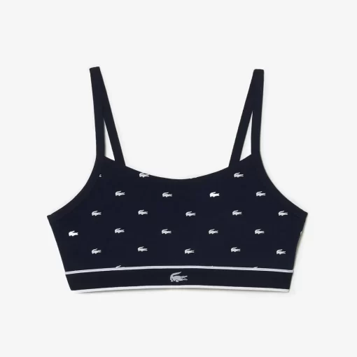 Lacoste Unterwäsche & Loungewear>Bandeau-Bralette Mit Mini Croc Navy Blau / Weis 525