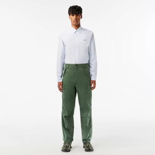 Lacoste Hosen & Shorts>Baumwoll Cargo-Hosen Dunkelgrun Smi