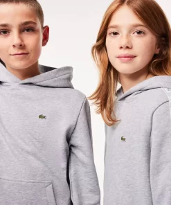 Lacoste Mädchenkleidung>Baumwoll-Hoodie Aus Fleece Heidekraut Grau Cca