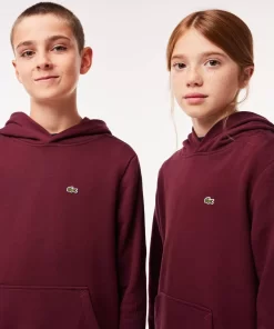 Lacoste Mädchenkleidung>Baumwoll-Hoodie Aus Fleece Burgunder Yup