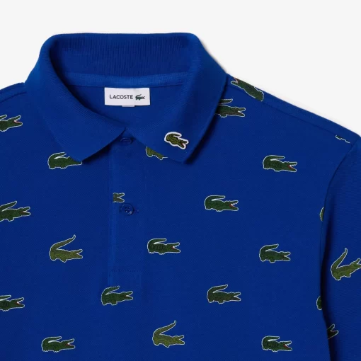 Lacoste Mädchenkleidung>Baumwoll-Poloshirt Mit Aufdruck Kobaltblau Jq0