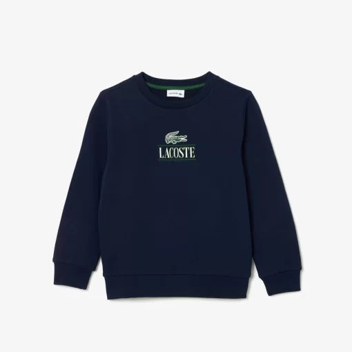 Lacoste Mädchenkleidung>Baumwoll-Sweatshirt Mit Kultigem Aufdruck Navy Blau 166