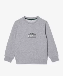 Lacoste Jungenkleidung>Baumwoll-Sweatshirt Mit Kultigem Aufdruck Heidekraut Grau Cca