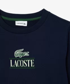 Lacoste Mädchenkleidung>Baumwoll-Sweatshirt Mit Kultigem Aufdruck Navy Blau 166