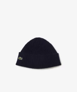 Lacoste Accessoires>Beanie Aus Gerippter Strickware Navy Blau 166