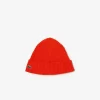 Lacoste Accessoires>Beanie Aus Gerippter Strickware Orange Sji