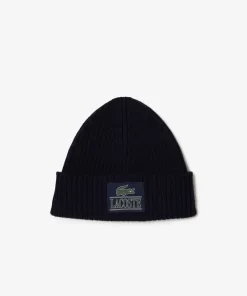 Lacoste Mutzen>Beanie Aus Gerippter Wolle Mit Aufnaher Navy Blau 166