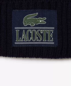 Lacoste Mutzen>Beanie Aus Gerippter Wolle Mit Aufnaher Navy Blau 166