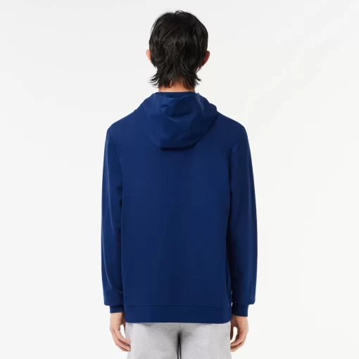 Lacoste Unterwäsche & Loungewear>Bedruckter Lounge-Hoodie Navy Blau / Weis H6B