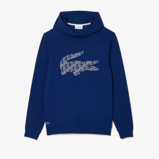 Lacoste Unterwäsche & Loungewear>Bedruckter Lounge-Hoodie Navy Blau / Weis H6B