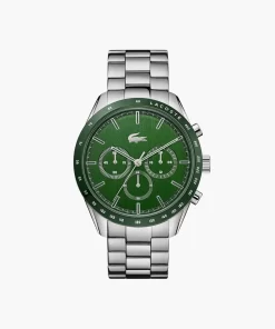 Lacoste Uhren>Boston Chronograph Grun Mit Edelstahl-Band. Silber 000