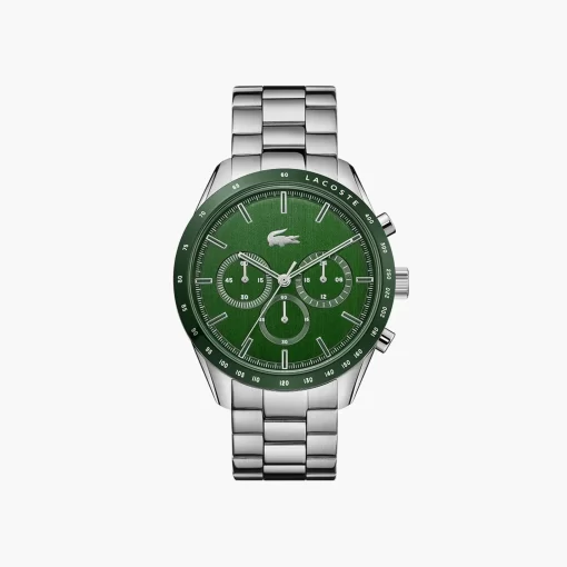 Lacoste Uhren>Boston Chronograph Grun Mit Edelstahl-Band. Silber 000