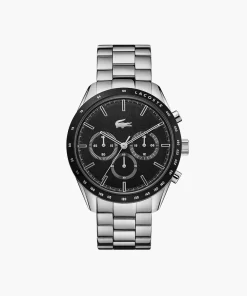 Lacoste Uhren>Boston Chronograph Schwarz Mit Edelstahl-Band. Silber 000