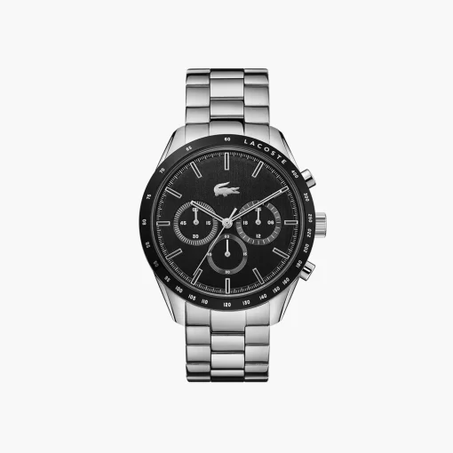 Lacoste Uhren>Boston Chronograph Schwarz Mit Edelstahl-Band. Silber 000