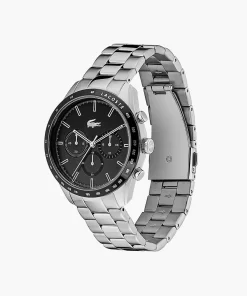 Lacoste Uhren>Boston Chronograph Schwarz Mit Edelstahl-Band. Silber 000