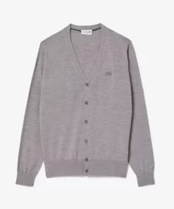 Lacoste Pullover>Cardigan Aus Merino-Wolle Heidekraut Grau Yrd