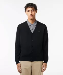 Lacoste Pullover>Cardigan Aus Merino-Wolle Schwarz 031