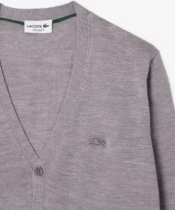 Lacoste Pullover>Cardigan Aus Merino-Wolle Heidekraut Grau Yrd