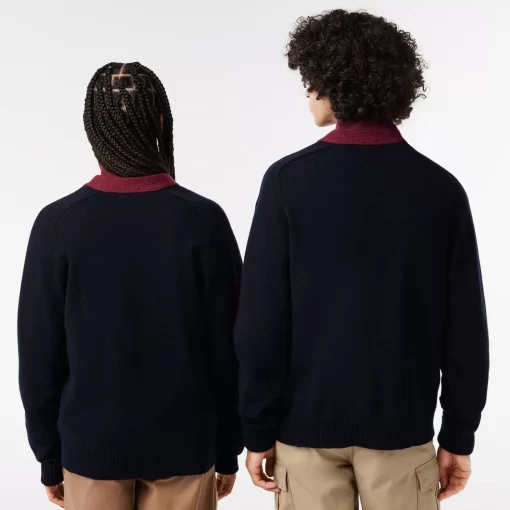 Lacoste Pullover>Cardigan Mit Golfer-Motiv Navy Blau / Weis Qrn