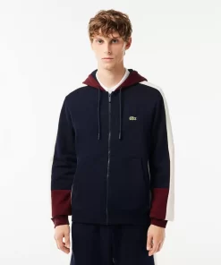 Lacoste Sweatshirts>Colourblock Jogging-Hoodie Navy Blau / Burgunder / Weis Pig