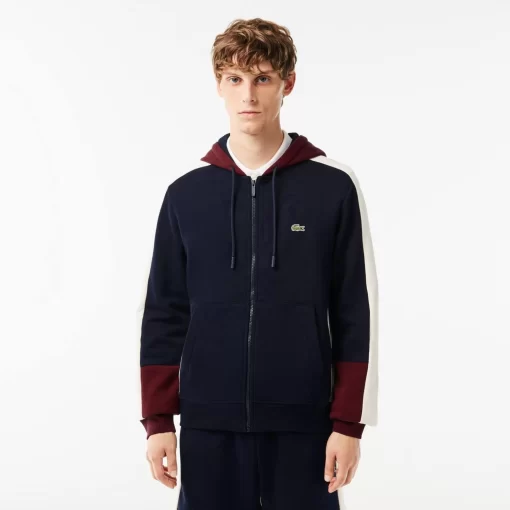 Lacoste Sweatshirts>Colourblock Jogging-Hoodie Navy Blau / Burgunder / Weis Pig