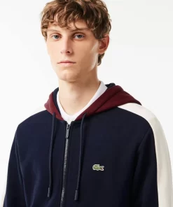 Lacoste Sweatshirts>Colourblock Jogging-Hoodie Navy Blau / Burgunder / Weis Pig