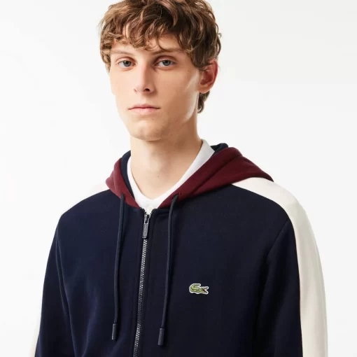 Lacoste Sweatshirts>Colourblock Jogging-Hoodie Navy Blau / Burgunder / Weis Pig