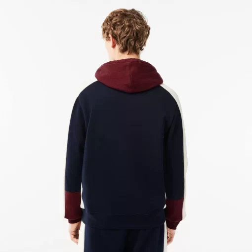 Lacoste Sweatshirts>Colourblock Jogging-Hoodie Navy Blau / Burgunder / Weis Pig