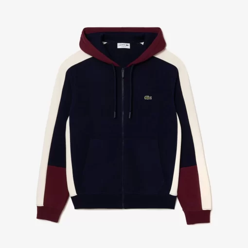 Lacoste Sweatshirts>Colourblock Jogging-Hoodie Navy Blau / Burgunder / Weis Pig