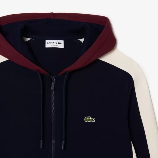 Lacoste Sweatshirts>Colourblock Jogging-Hoodie Navy Blau / Burgunder / Weis Pig