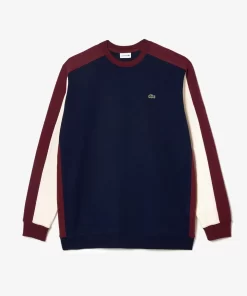 Lacoste Sweatshirts>Colourblock Sweatshirt - Ubergrose - Gros Navy Blau / Burgunder / Weis Pig