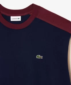 Lacoste Sweatshirts>Colourblock Sweatshirt - Ubergrose - Gros Navy Blau / Burgunder / Weis Pig