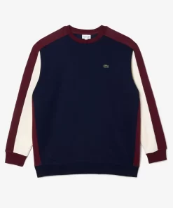 Lacoste Sweatshirts>Colourblock Sweatshirt - Ubergrose - Weit Navy Blau / Burgunder / Weis Pig