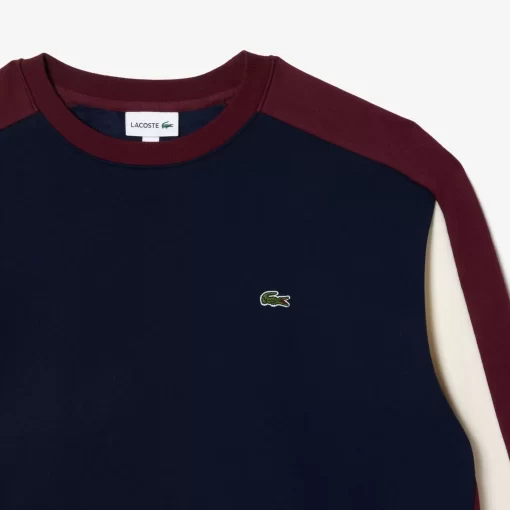 Lacoste Sweatshirts>Colourblock Sweatshirt - Ubergrose - Weit Navy Blau / Burgunder / Weis Pig