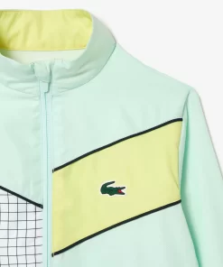 Lacoste Jungenkleidung>Colourblock Tennis-Trainingsanzug Grun / Weis / Neongelb / Navy Blau Lis