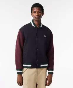 Lacoste Jacken & Mäntel>Colourblock-Collegejacke Mit Steppfutter Navy Blau / Burgunder Pi9