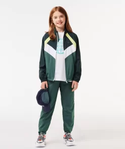 Lacoste Mädchenkleidung>Colourblock-Jacke Aus Recycelten Fasern Grun / Neongelb / Weis / Dunkelgrun Nti