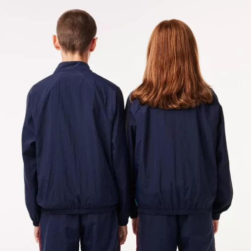 Lacoste Mädchenkleidung>Colourblock-Jacke Aus Recycelten Fasern Navy Blau / Weis / Burgunder / Blau P1I