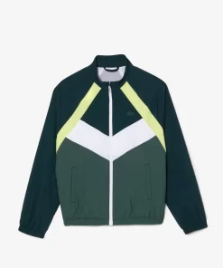 Lacoste Mädchenkleidung>Colourblock-Jacke Aus Recycelten Fasern Grun / Neongelb / Weis / Dunkelgrun Nti