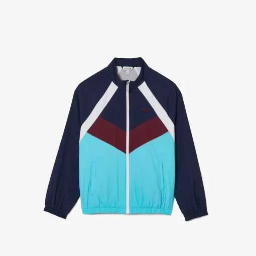 Lacoste Mädchenkleidung>Colourblock-Jacke Aus Recycelten Fasern Navy Blau / Weis / Burgunder / Blau P1I