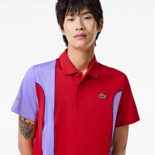 Lacoste Tennis>Colour-Block-Poloshirt Sport X Novak Djokovic Rot / Lila Y01