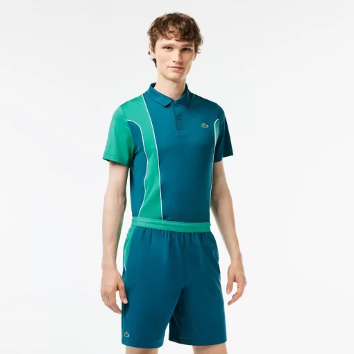 Lacoste Tennis>Colour-Block-Shorts Sport X Novak Djokovic Grun / Weis X99