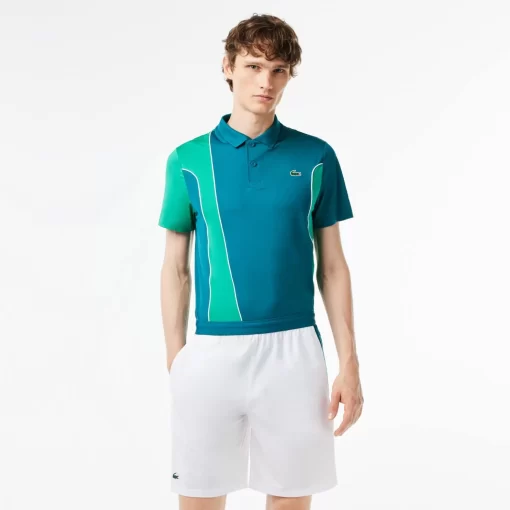 Lacoste Tennis>Colour-Block-Shorts Sport X Novak Djokovic Weis / Grun Xgb