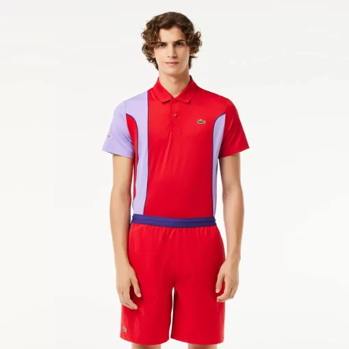 Lacoste Tennis>Colour-Block-Shorts Sport X Novak Djokovic Rot / Lila Xsj