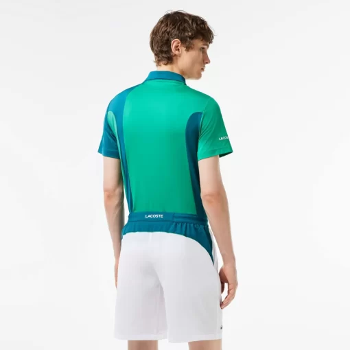 Lacoste Tennis>Colour-Block-Shorts Sport X Novak Djokovic Weis / Grun Xgb