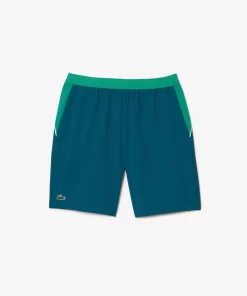 Lacoste Tennis>Colour-Block-Shorts Sport X Novak Djokovic Grun / Weis X99