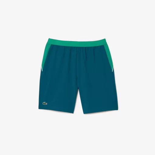 Lacoste Tennis>Colour-Block-Shorts Sport X Novak Djokovic Grun / Weis X99